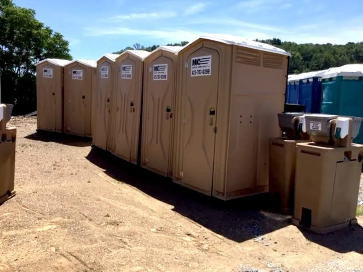 Row of MC Septic Porta Potties
