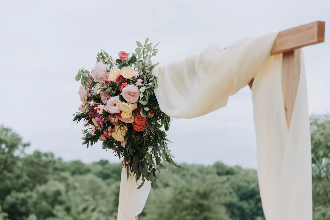 Flowers on a wedding venue