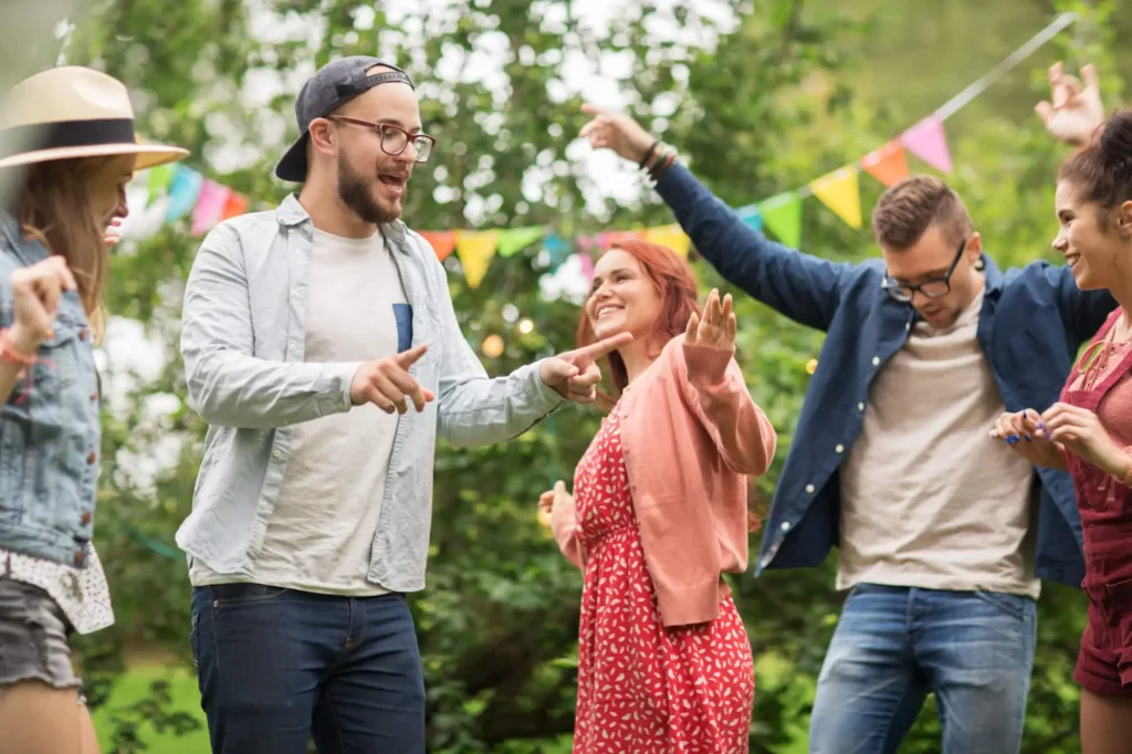 Young people dancing at a party